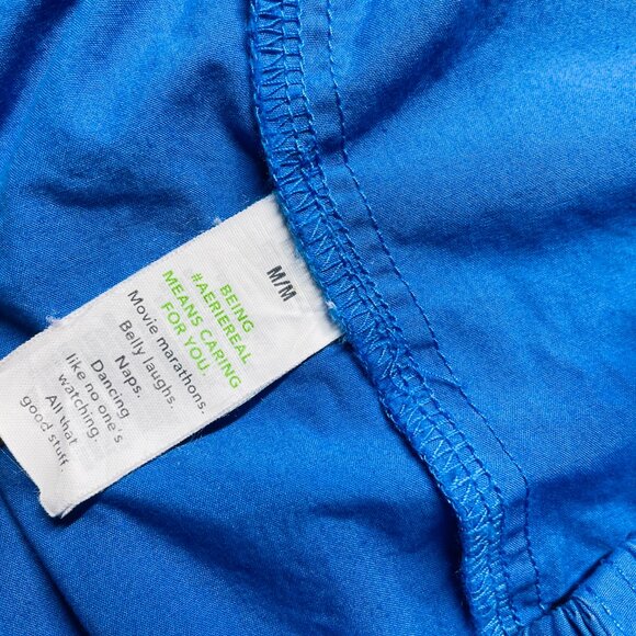 Aerie Womens Blue Drawstring Waist Flat Front Straight Leg Cargo Pants Size M - Picture 7 of 11
